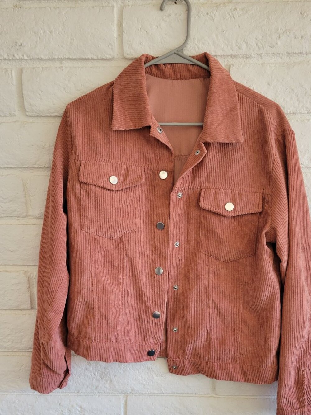 Blush Pink Corduroy Jacket Shacket Sz XS